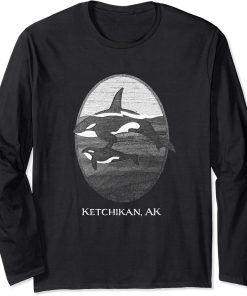 Ketchikan Alaska Orca Killer Whale Graphic Souvenir Long Sleeve T-Shirt