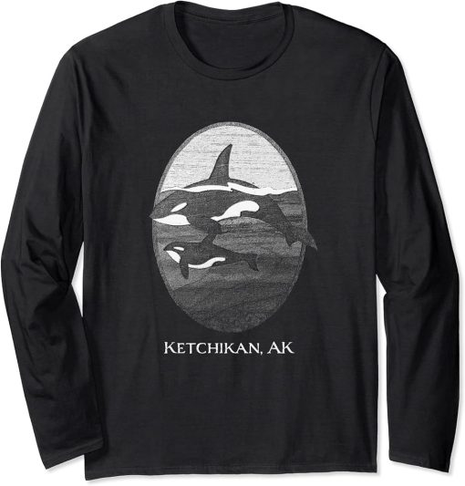 Ketchikan Alaska Orca Killer Whale Graphic Souvenir Long Sleeve T-Shirt