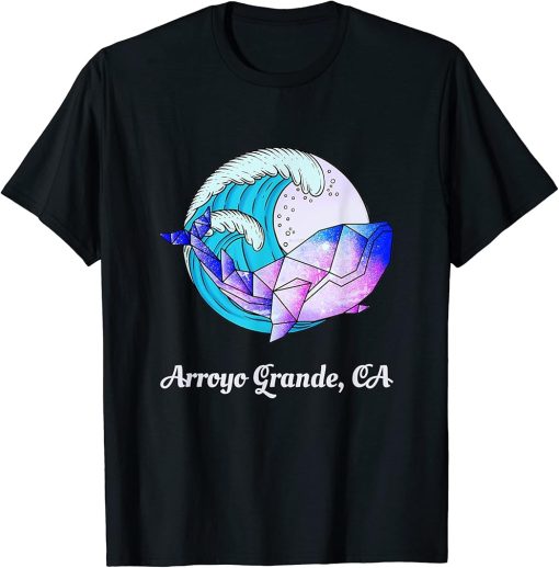 Arroyo Grande CA Japanese Paint Geometric Orca Killer Whale T-Shirt