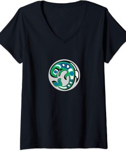 Womens Pacific Northwest Orca Whale V-Neck T-Shirt