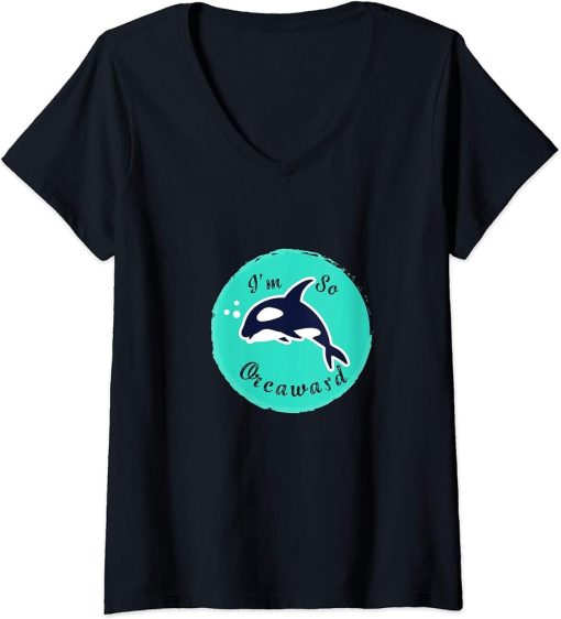 Womens Orca Lovers Graphic - Funny Killer Whale Quote Ocean Kids V-Neck T-Shirt